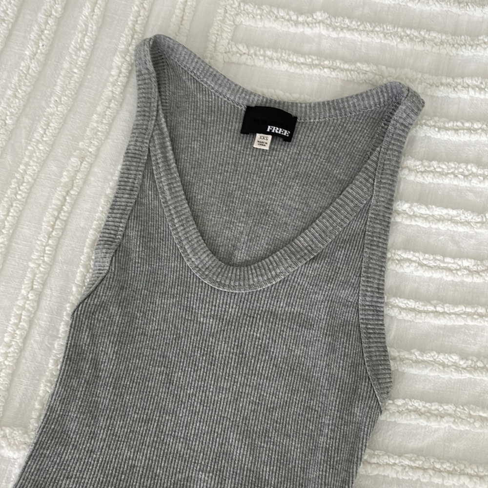 Wilfred Ribbed Tank Mini Dress in Heather Gray